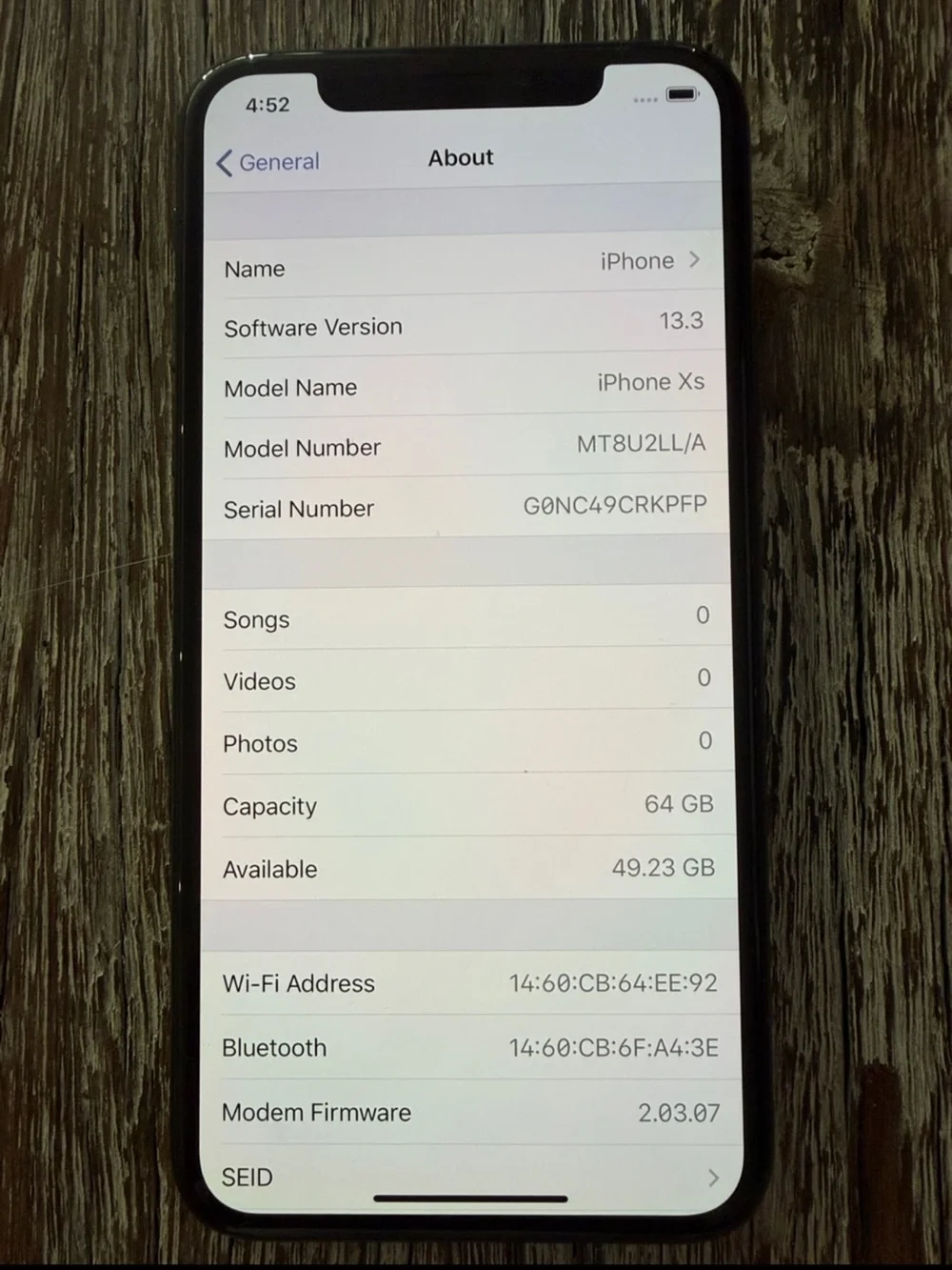 Apple iPhone Xs Black 64 GB Unlocked